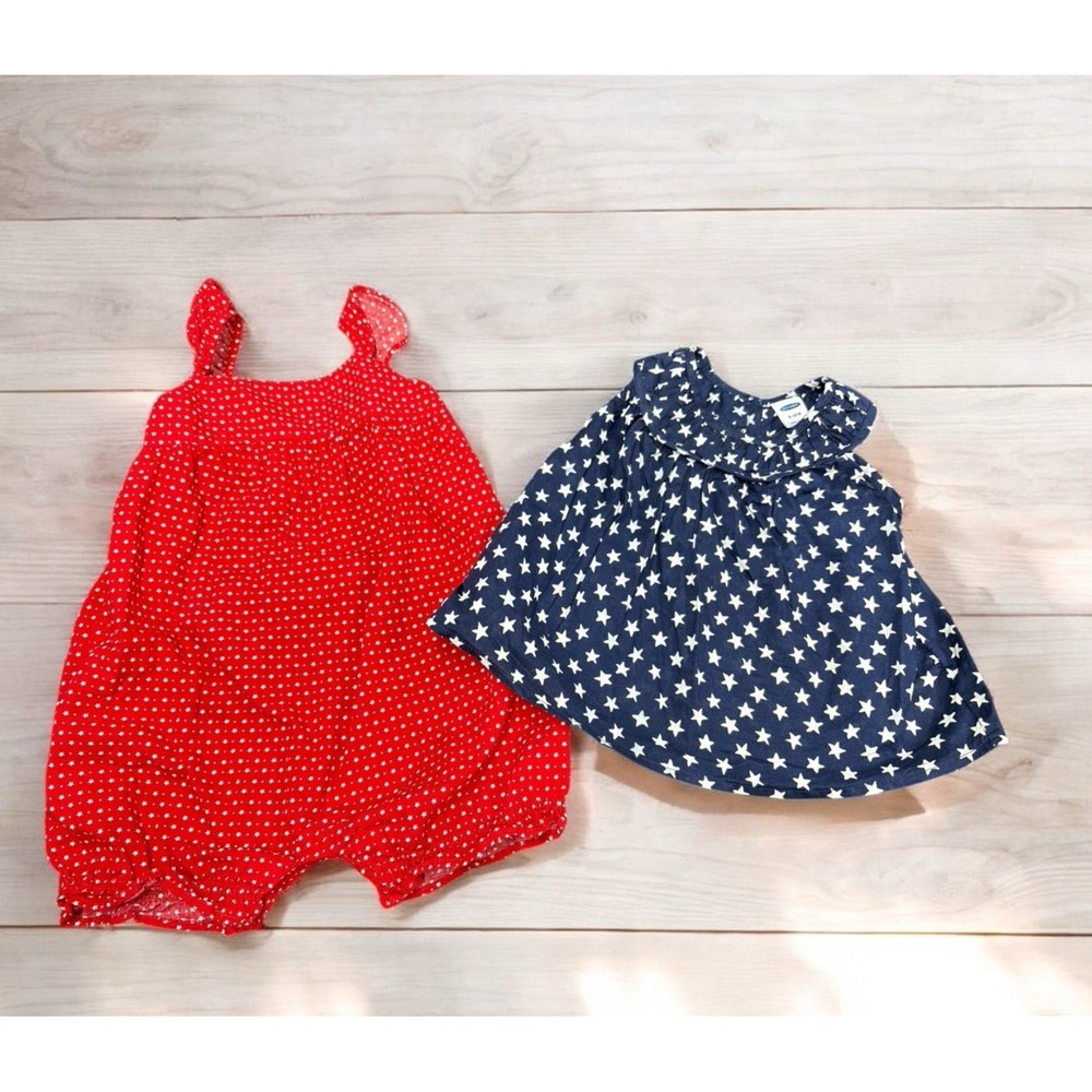 Baby Girl Gap & Old Navy 4th of July Patriotic Romper & Dress 6-12 Months